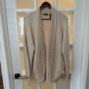 Wool and Angora Cocoon Beige Cardigan